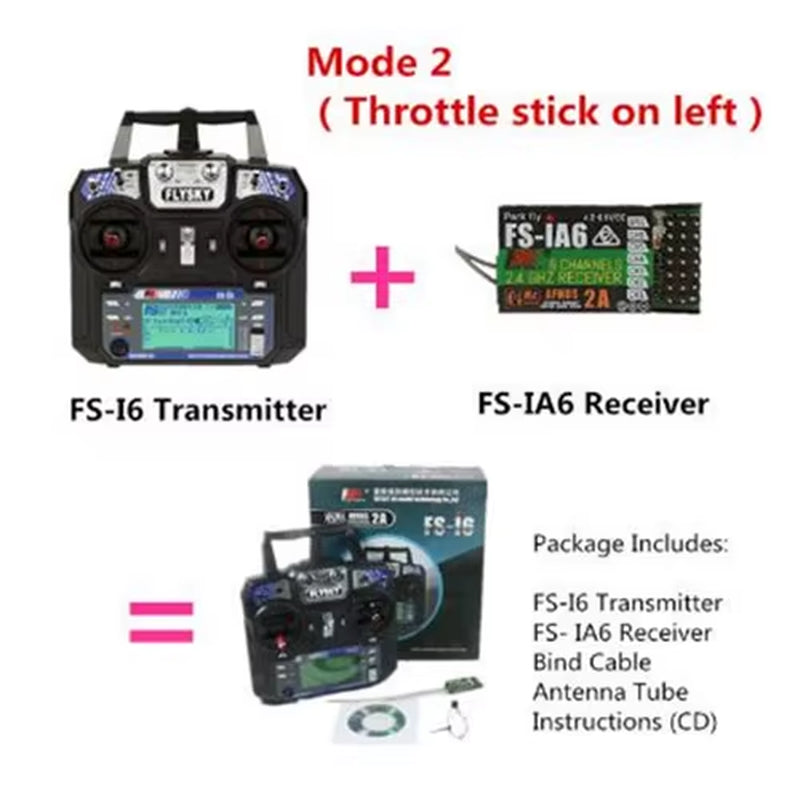 Newest Flysky Fs-I6 FS I6 2.4G 6Ch RC Transmitter Controller Fs-Ia6 Receiver for RC Helicopter Plane Quadcopter Glider