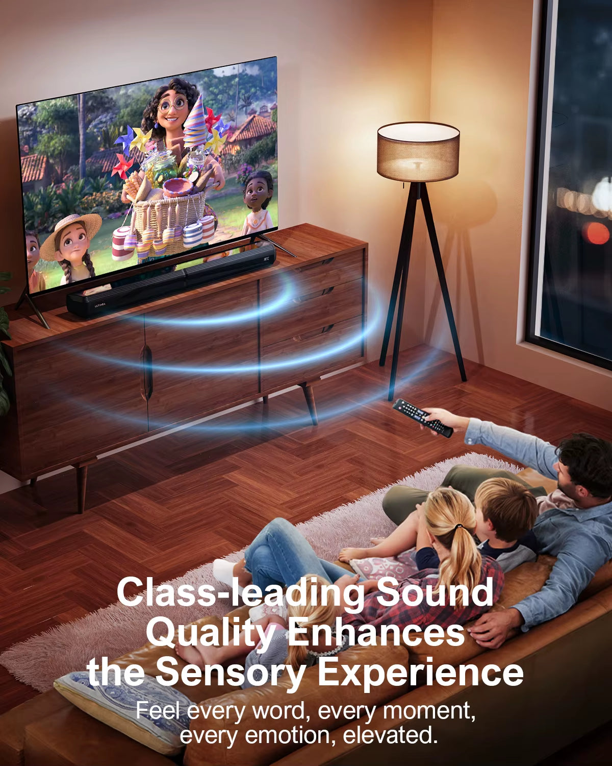 100W 2.2Ch TV Sound Bar, 2-In-1 Detachable Bluetooth Soundbar for TV, Bass Adjustable, 3 EQ Modes, Apollo S40 Series
