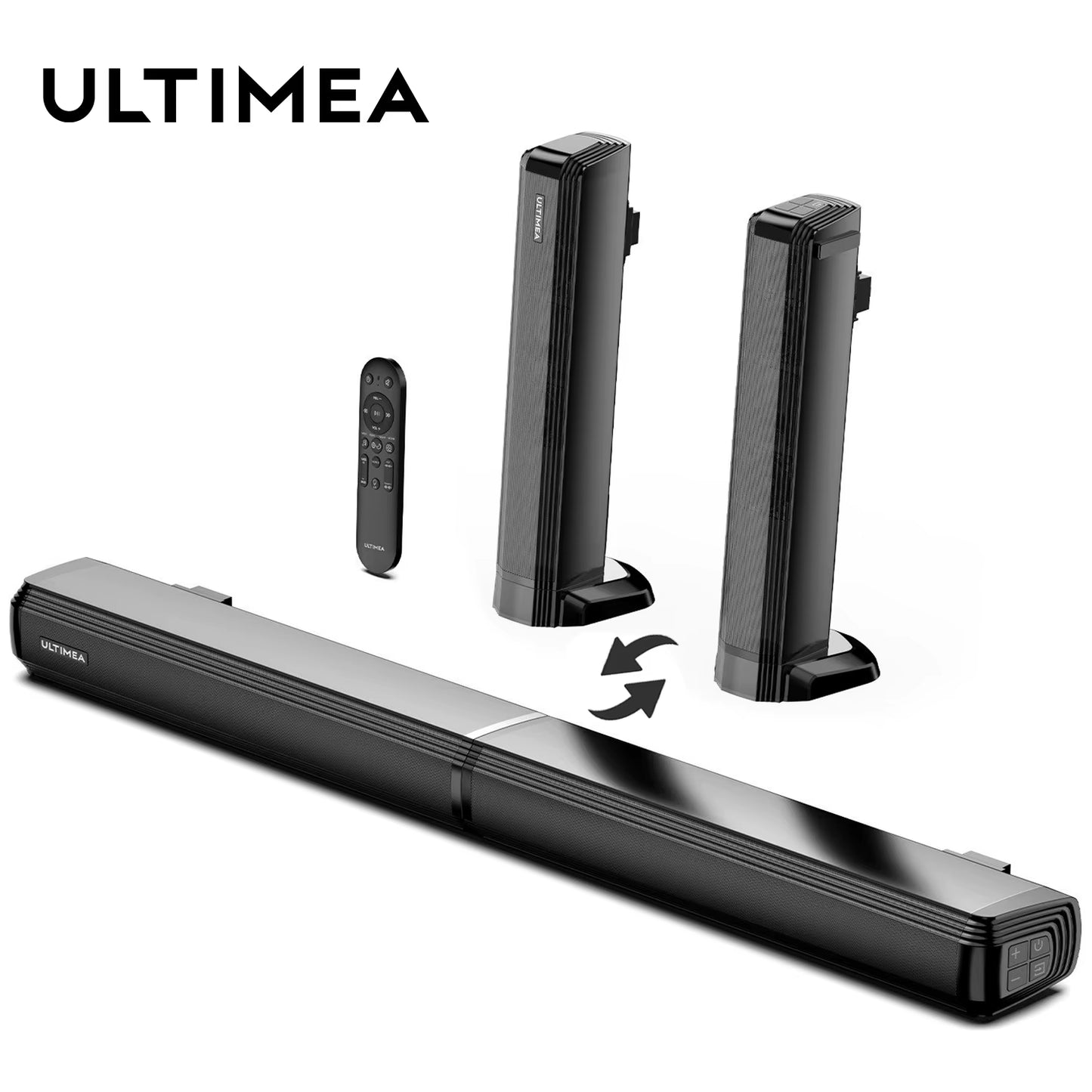 100W 2.2Ch TV Sound Bar, 2-In-1 Detachable Bluetooth Soundbar for TV, Bass Adjustable, 3 EQ Modes, Apollo S40 Series